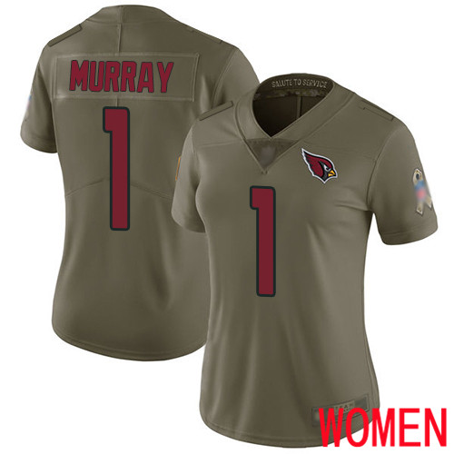 Arizona Cardinals Limited Olive Women Kyler Murray Jersey NFL Football #1 2017 Salute to Service->women nfl jersey->Women Jersey